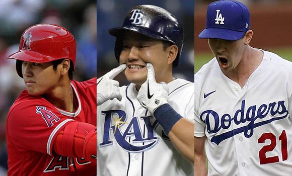 연봉조정에 돌입한 오타니, 최지만, 뷸러(왼쪽부터). 사진=AP연합뉴스