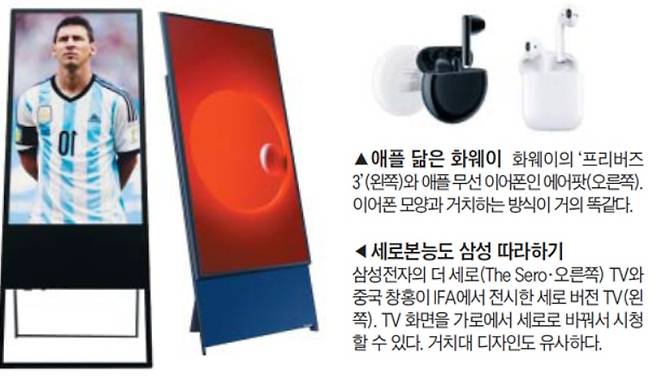 2019년 9월 독일에서 열린 IFA 전시회에서 중국 업체들이 다른 업체 디자인을 베낀 제품을 전시했다.