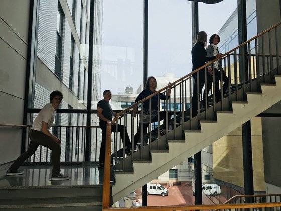 2018년 하버드대학 ‘계단 오르기’ 캠페인에 참가한 사람들. [사진 로렐라이 무치]