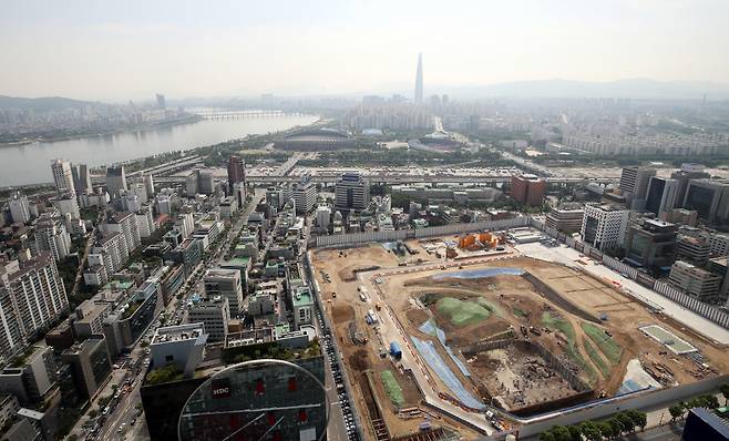 서울 강남구 삼성동 현대차 글로벌비즈니스센터(GBC) 부지 모습. [연합]