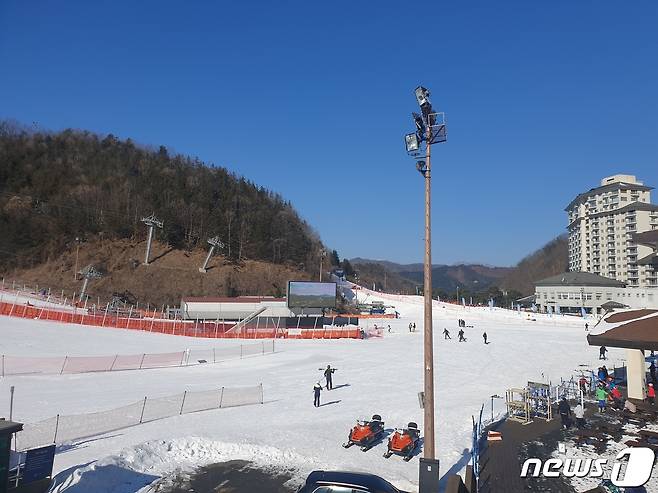 9일 강원 춘천 남산면의 한 스키장이 한산한 모습을 보이고 있다. 2021.1.9 /뉴스1 © News1 이종재 기자