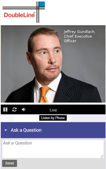 ‘신채권왕’ 제프리 건들락 더블라인캐피털 최고경영자(CEO)가 지난 12일 오후 4시15분(미국 동부시간 기준) 이데일리 등이 참석한 웹캐스트에서 발언하고 있다. (사진=더블라인캐피털 제공)