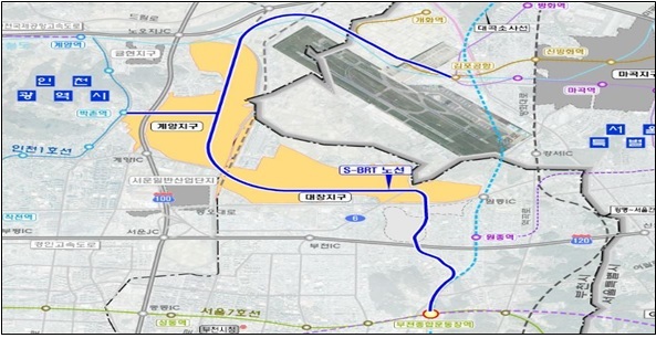 인천계양~부천대장 S-BRT 노선도(국토교통부 제공)© 뉴스1