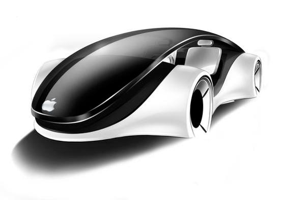 애플의 전기차를 상상해 그려진 콘셉트 이미지. 카리포터닷컴 캡처