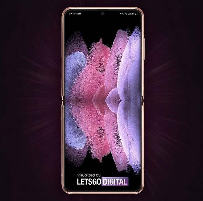 갤럭시Z 플립2 예상 렌더링 이미지 [출처:렛츠고디지털(https://nl.letsgodigital.org/opvouwbare-telefoons/samsung-galaxy-z-flip-3-5g/)