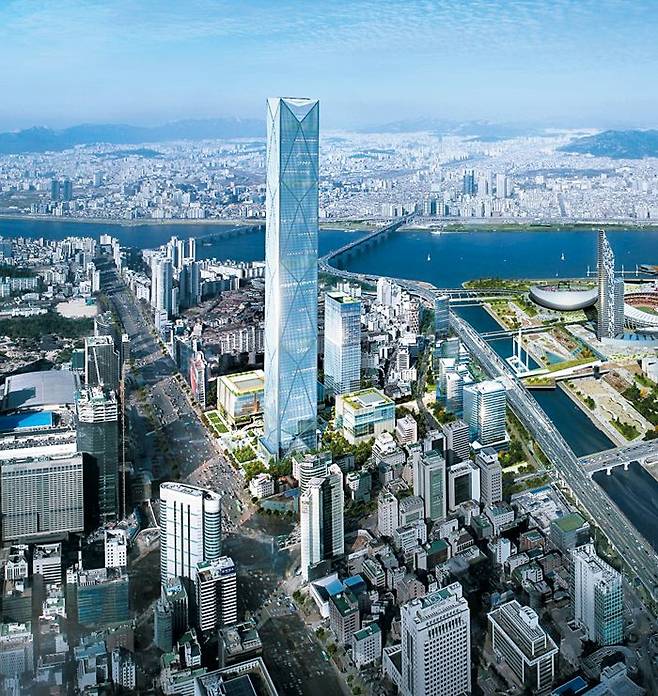 현대차그룹이 서울시에 제출한 105층 규모의 GBC 조감도. 현재 설계 변경을 추진 중이다. /현대차