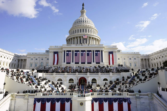 제 59 차 대통령 취임식이 열리고 있는 워싱턴 미국 국회의사당. AP 뉴시스