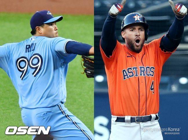 [사진] 류현진(왼쪽), 조지 스프링어 ⓒGettyimages(무단전재 및 재배포 금지)