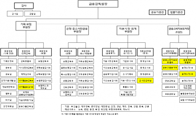 금감원 조직도./출처=금감원