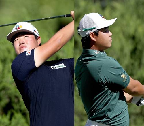 2021년 미국프로골프(PGA) 투어 아메리칸 익스프레스에 출전한 임성재, 김주형 프로. 사진제공=Getty Image for THE CJ CUP