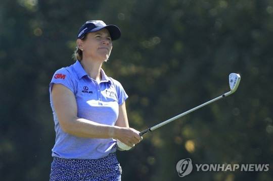 아니카 소렌스탐의 1라운드 경기 모습.  [AFP=연합뉴스]