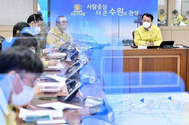 조청식 제1부시장이 회의에서 발언하고 있다. / 사진제공=수원시