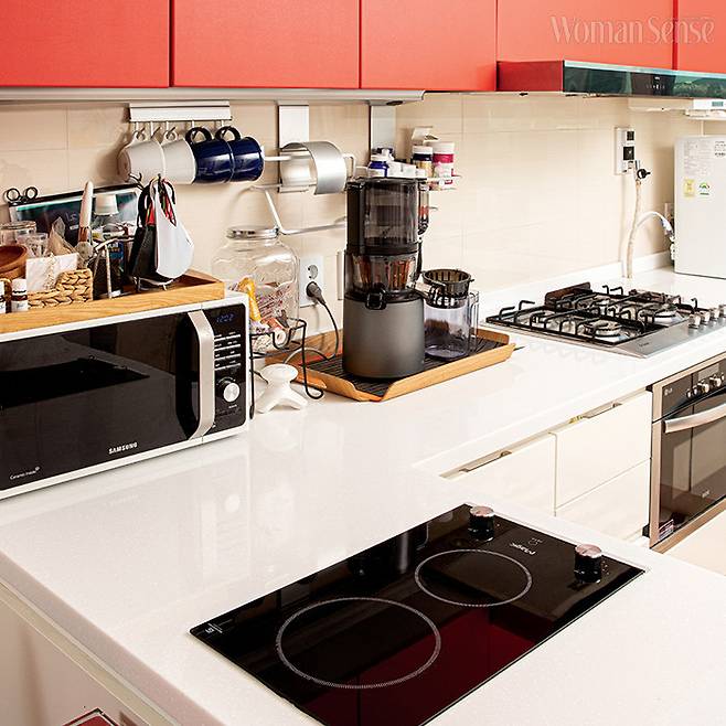 레드로 포인트를 준 주방.