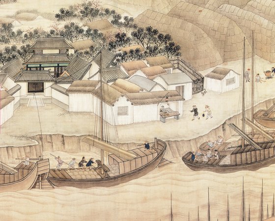 15세기 무렵의 중국의 대운하 시설을 보여주는 중국화 [ 글항아리 제공 ]