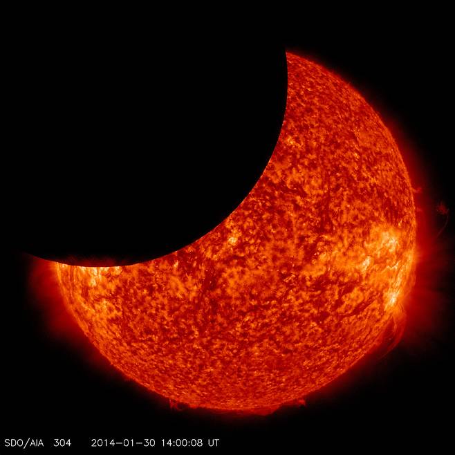 2014년 부분월식 모습.[NASA 제공]