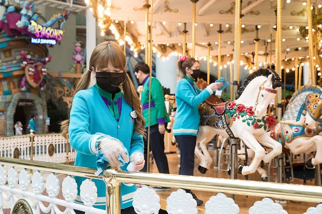 놀이기구 운행후 방역 소독