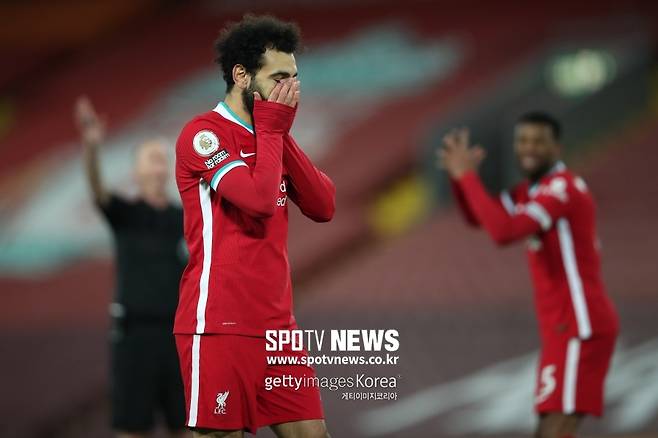 ▲ 번리 전 종료 휘슬이 울린 뒤 자책하는 모하메드 살라