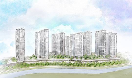 GS건설이 3월 분양 예정인 계룡자이 투시도 스케치. <GS건설 제공>