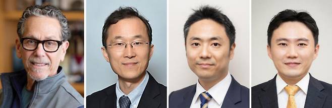 제14회 아산의학상 수상자로 선정된 로널드 에번스 교수, 구본권 교수, 김진홍 교수, 유창훈 교수(왼쪽부터).  서울아산병원 제공