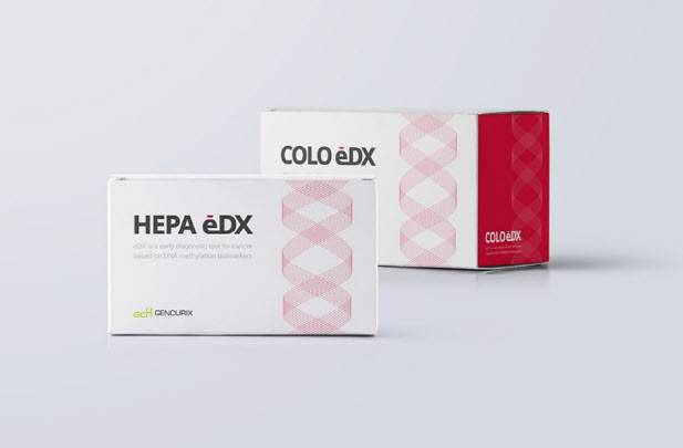젠큐릭스의 조기진단 키트 왼쪽부터 HEPA eDX(간암), COLO eDX(대장암).(사진=젠큐릭스)
