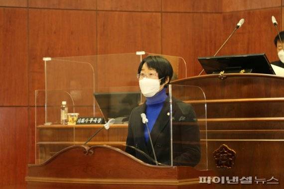박은경 남양주시의원 5분 자유발언. 사진제공=남양주시의회