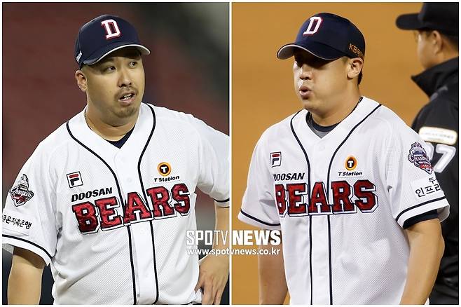 ▲ 유희관(왼쪽)과 이용찬 ⓒ 스포티비뉴스DB