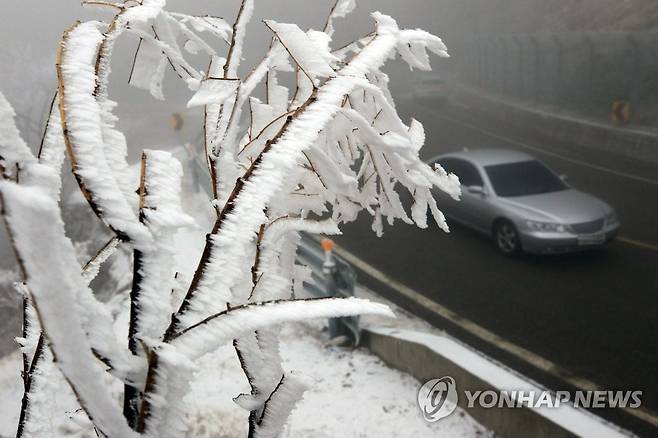 눈 내린 한계령 [연합뉴스 자료사진]