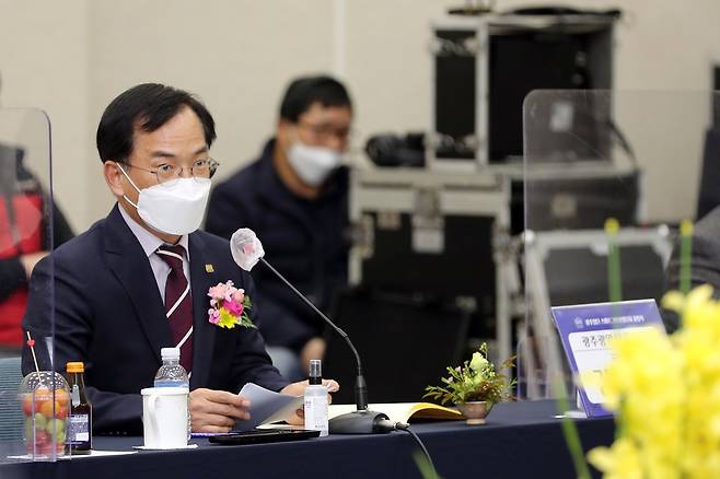 광주첨단스마트그린산단사업단 출범식 참석한 김삼호 광주 광산구청장 [광주 광산구 제공. 재판매 및 DB 금지]