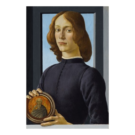 이탈리아의 르네상스 시대 화가 산드로 보티첼리가 남긴 작품 '원형 메달을 든 청년'. / 사진=미국 뉴욕 소더비 경매 홈페이지 갈무리