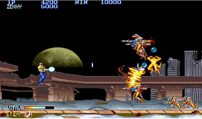 (로터리 레버 및 버튼 채용. 레버를 돌려가면서 적들을 맞춘다!)