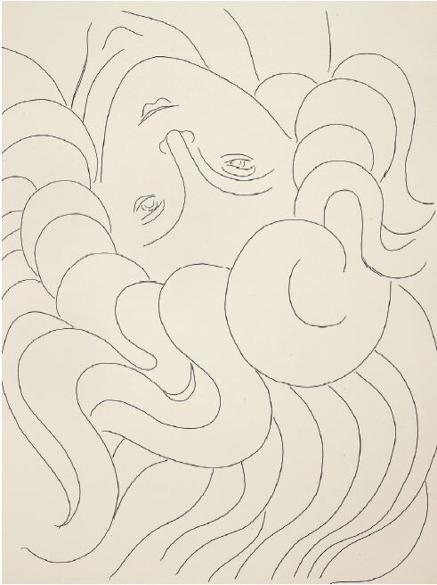 스테판 말라르메 <시집> 중 머리카락, Tresses of Stéphane Mallarmé <Poésies>, Etching, 33.4 × 25.5cm, 1932 by Henri Matisse ©Succession H.Matisse