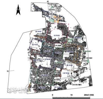 연접분의 분포도. 1호와 4호, 7호 묘의 동쪽에 매장의례부가 한 곳씩 조성되어 있다.|한성백제박물관 제공