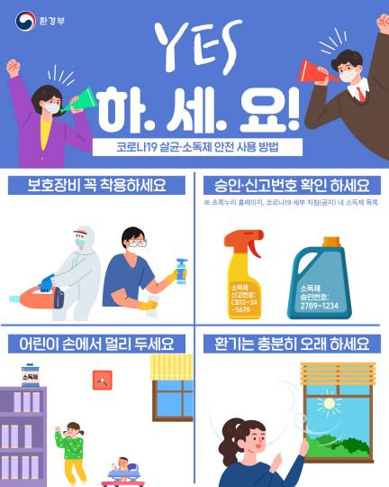 코로나19 안전 사용방법 포스터 [환경부 제공. 재판매 및 DB 금지]