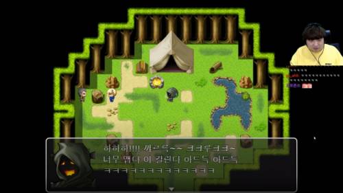 스트리머 풍월량 팬이 만든 팬 게임 ‘바람과 달을 벗으로’를 풍월량이 직접 플레이하고 있다. /유튜브 갈무리