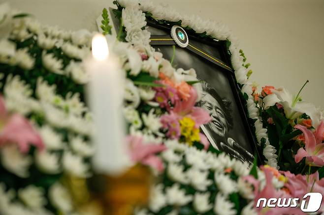 15일 종로구 서울대병원 장례식장에 고 백기완 통일문제연구소장 빈소가 마련돼 있다. 2021.2.15/뉴스1 © News1 안은나 기자