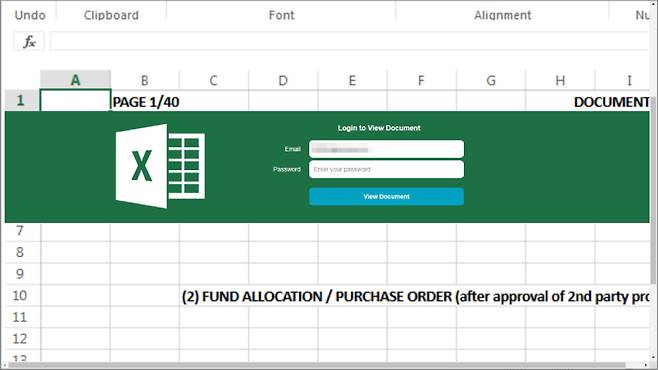 엑셀파일 위장 피싱사이트 /사진=안랩