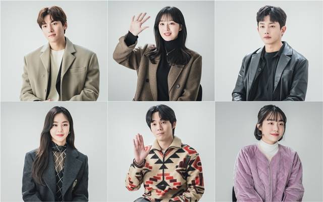 지창욱(왼쪽부터 시계방향으로), 김지원, 김민석, 소주연, 류경수, 한지은은 6인 6색 로맨스로 각자 다른 결말을 맞이했다. /카카오M 제공