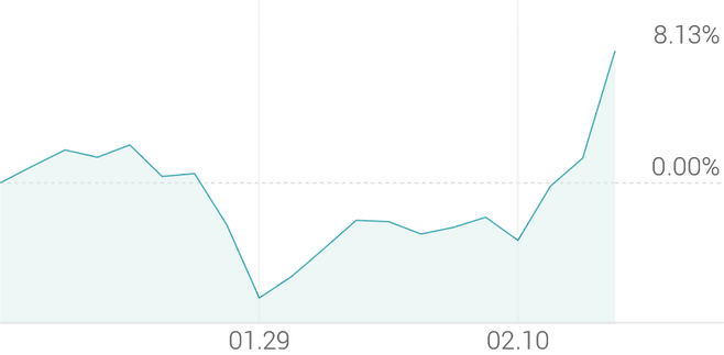 1개월 등락률 +8.13%