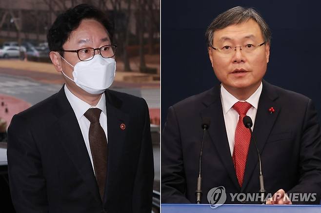 박범계 법무부 장관 - 신현수 민정수석 [연합뉴스 자료사진]