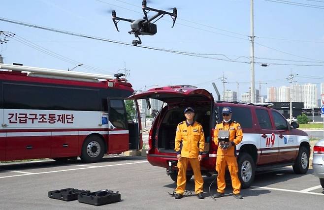 소방 드론 운용 모습. / 사진제공=경기도소방재난본부