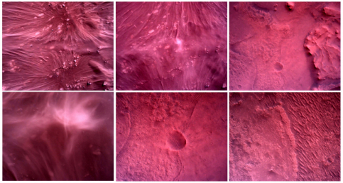 미국 항공우주국(NASA)의 탐사 로버 '퍼서비어런스'가 촬영한 화성 표면을 위아래로 나란히 배치했다. 지난 18일(현지시간) 화성에 착륙한 퍼서비어런스는 앞으로 2년간 토양과 암석 등을 채취하며 고대 생명체 흔적을 찾아내는 임무를 수행한다. /로이터연합뉴스