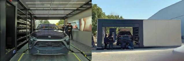 니오의 2세대 배터리 스와프 스테이션 (사진=EV스졔)