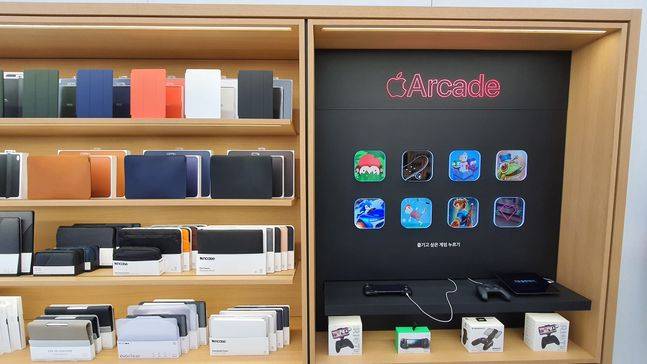 서울 영등포구 여의도IFC몰 애플스토어 ‘애플 여의도’ 매장 게임 체험존.ⓒ데일리안 김은경 기자