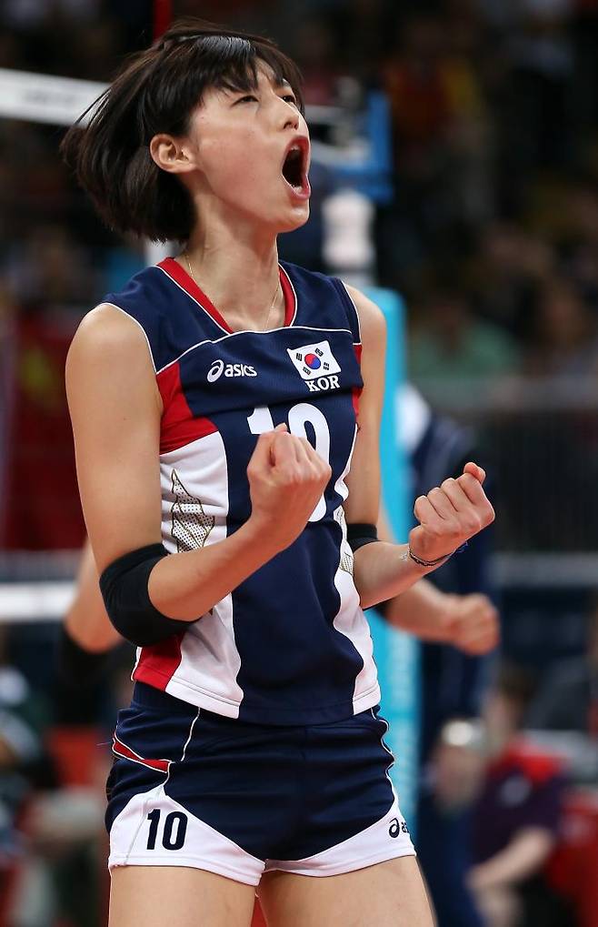 포효하는 김연경.