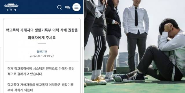 왼쪽은 청와대 국민청원 게시판 캡쳐. 오른쪽은 국민일보 DB