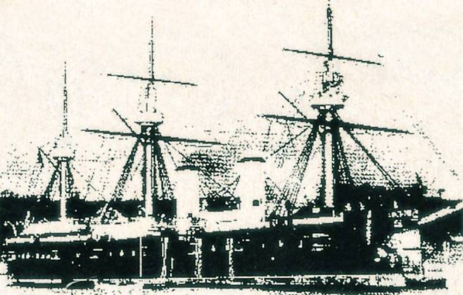 러일 전쟁 당시 울릉도 앞바다에서 침몰된 러시아 전함 드미트리 돈스코이호.