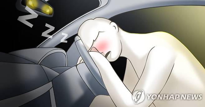 음주운전 중 차 안에서 잠듦 (PG) [김민아 제작] 일러스트