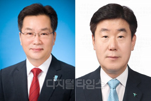 (왼쪽부터) 강동훈 하나에프앤아이 대표 후보, 박근영 하나금융티아이 대표 후보 (하나금융 제공)