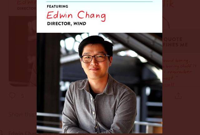 '윈드'를 연출한 에드윈 장 감독. 에드윈 장 감독 트위터 캡처.