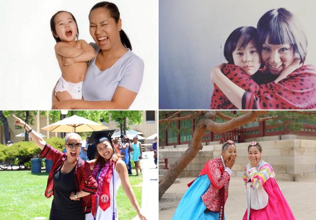 세인씨가 어릴 때부터 현재까지 엄마와 함께 한 시간들. 아랫줄 왼쪽 사진은 2016년 세인씨의 스탠퍼드대 졸업식에서 찍은 것이다. 김인순ㆍ박세인 제공